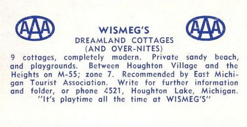 Slice of Heaven Houghton Lake Resort (Wismegs Dreamland Cottages) - Vintage Postcard (newer photo)